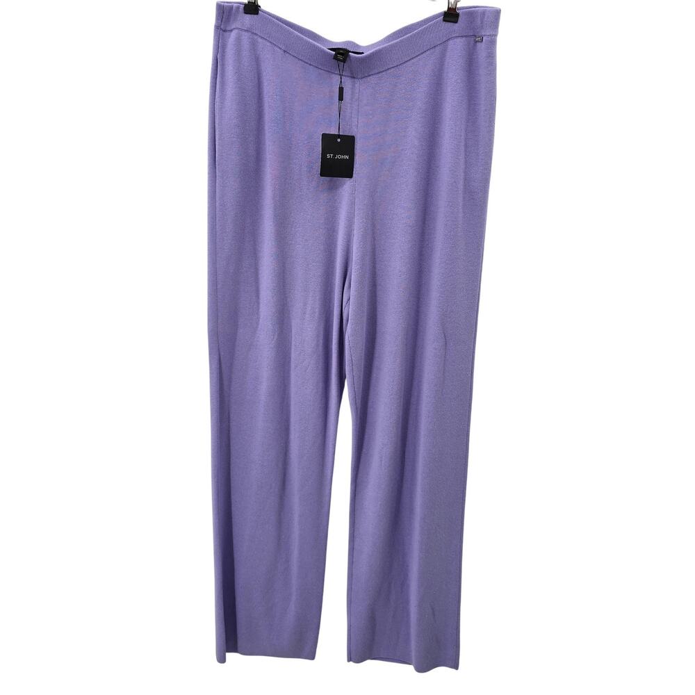 St John Pants Womens XL Purple Pull On Straight Leg
